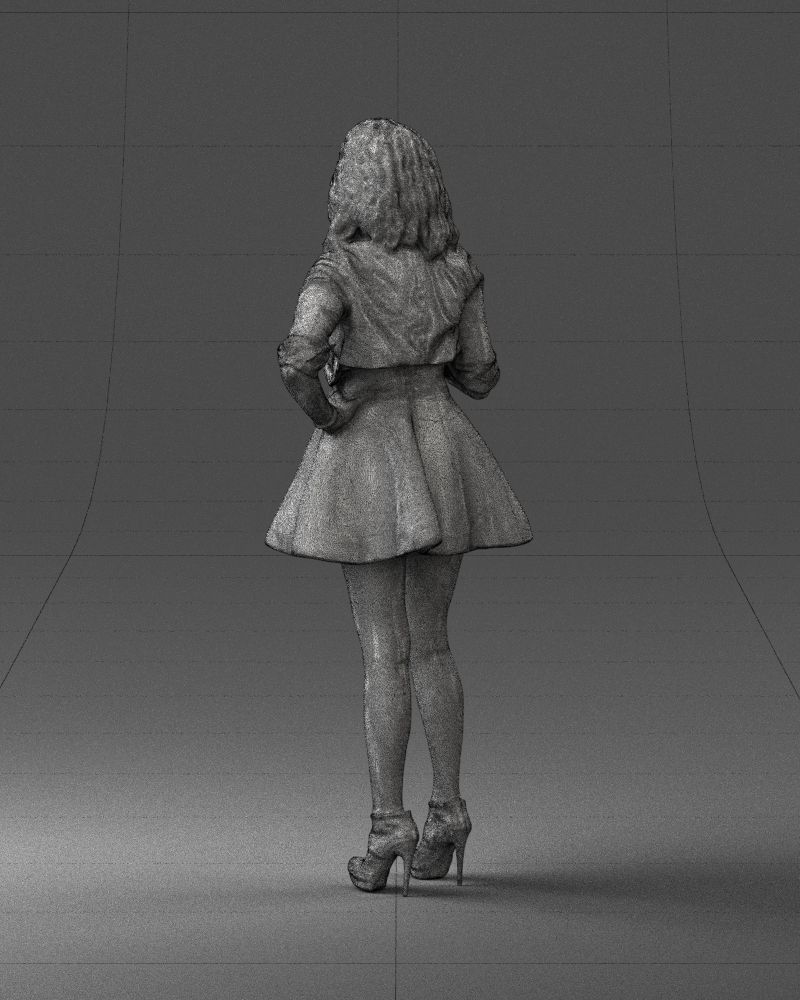 Blonde girl with microphone 0214 3D Print Ready 3D print model_23