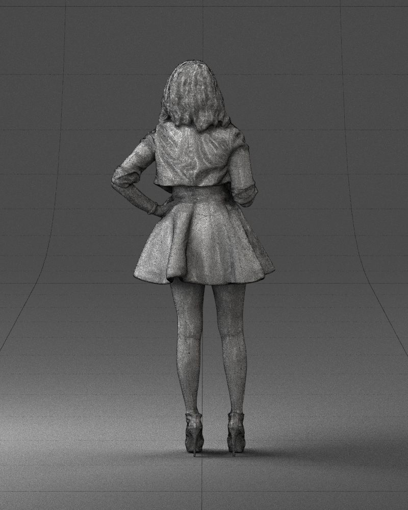 Blonde girl with microphone 0214 3D Print Ready 3D print model_20