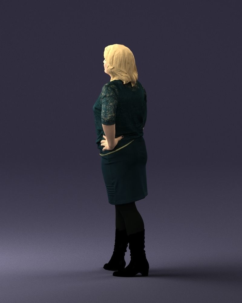 Blonde green suit 0500 3D Print Ready 3D print model_12