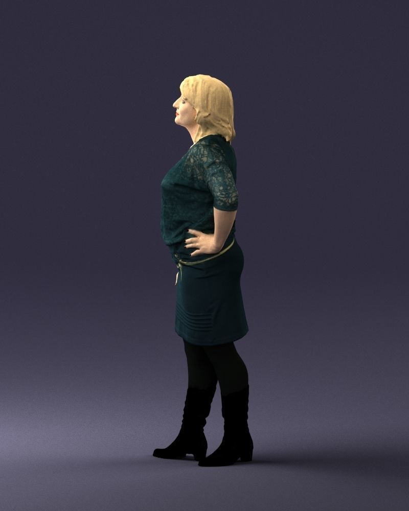 Blonde green suit 0500 3D Print Ready 3D print model_9