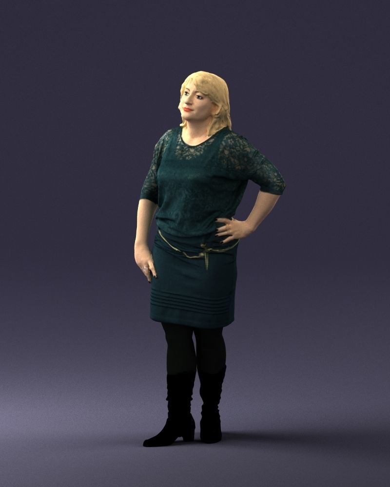 Blonde green suit 0500 3D Print Ready 3D print model_3