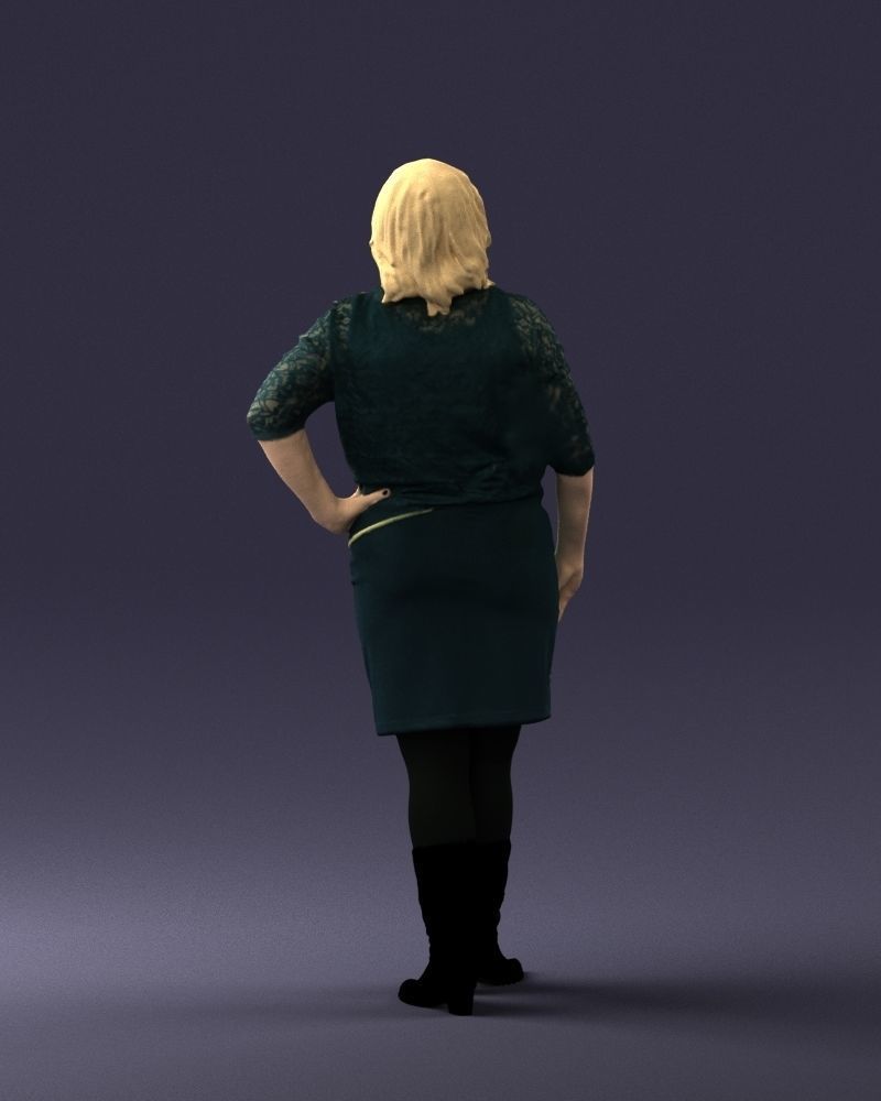 Blonde green suit 0500 3D Print Ready 3D print model_18