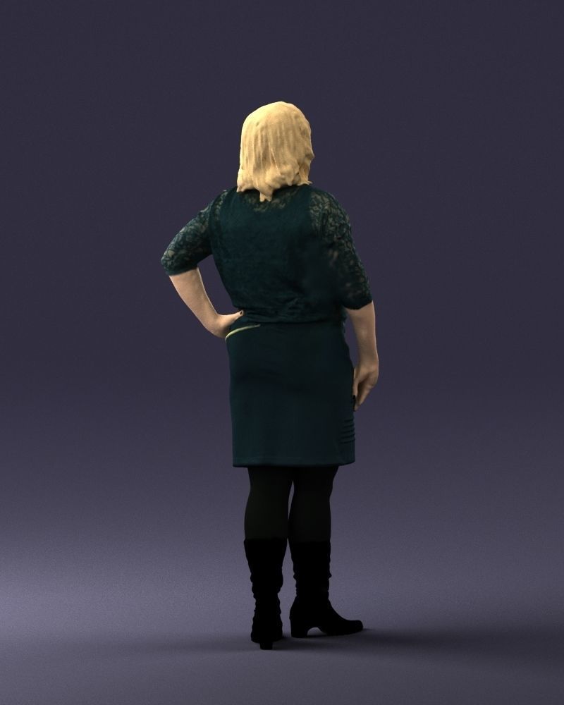 Blonde green suit 0500 3D Print Ready 3D print model_21