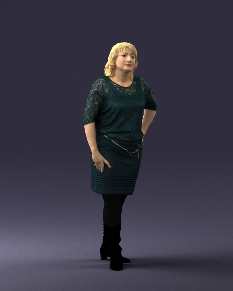 Blonde green suit 0500 3D Print Ready 3D print model_33