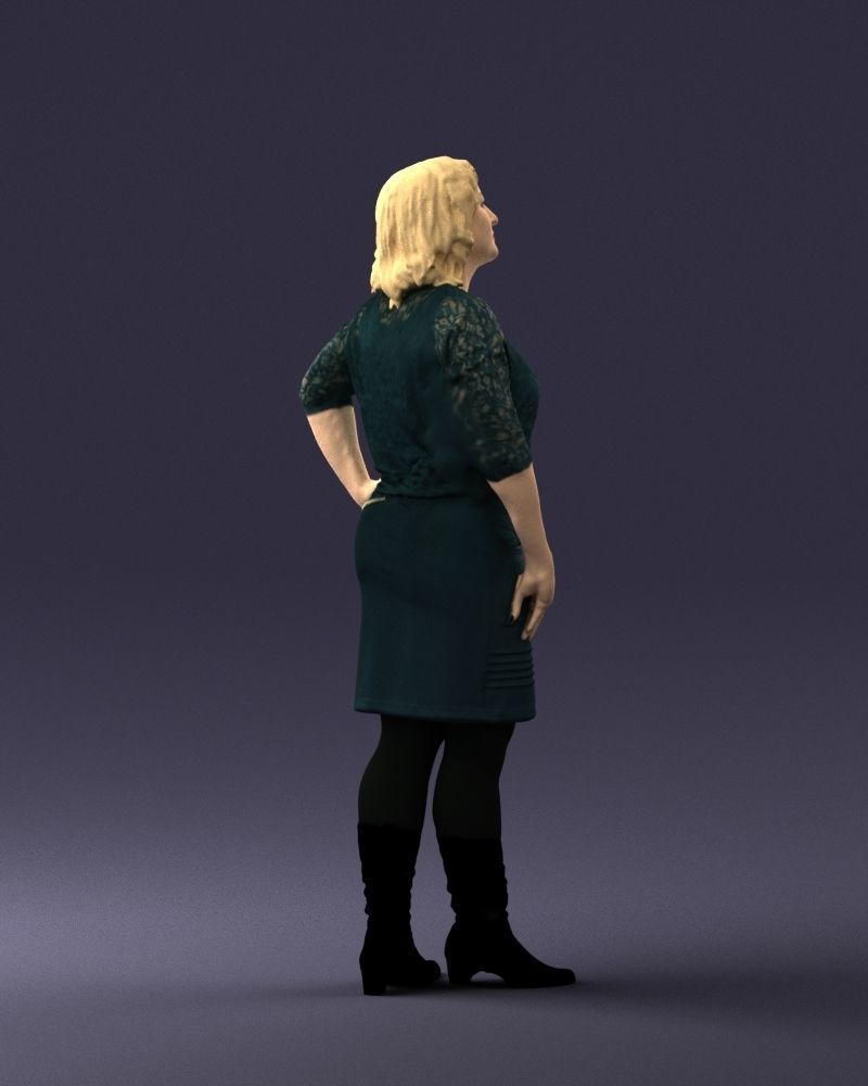 Blonde green suit 0500 3D Print Ready 3D print model_24