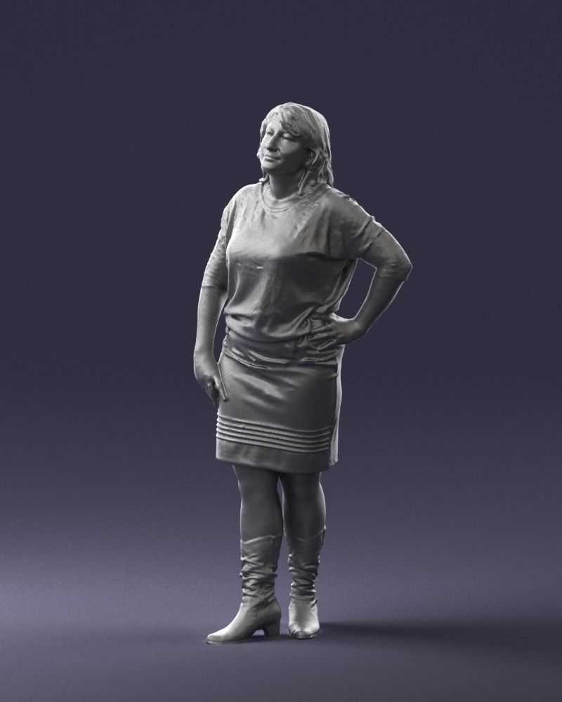 Blonde green suit 0500 3D Print Ready 3D print model_4