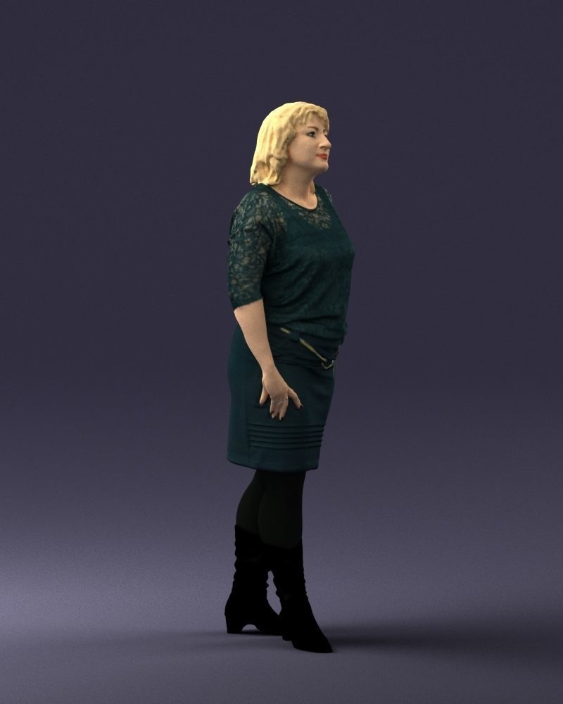 Blonde green suit 0500 3D Print Ready 3D print model_30