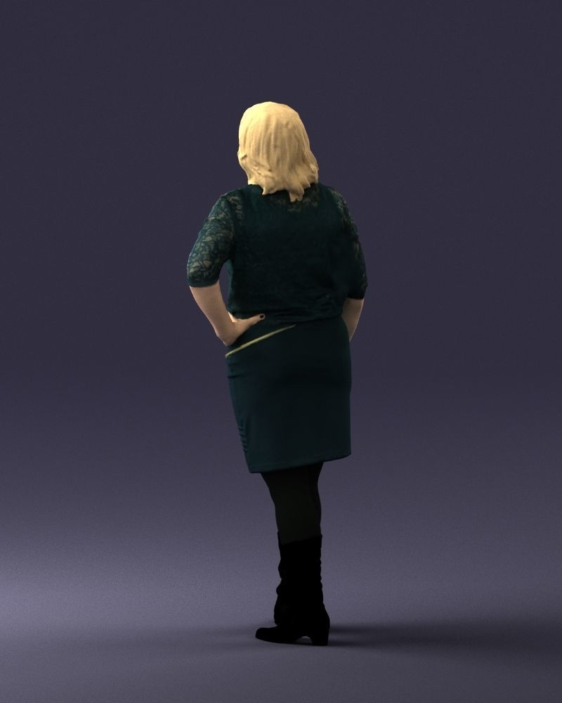 Blonde green suit 0500 3D Print Ready 3D print model_15