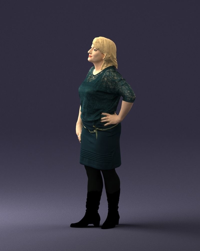 Blonde green suit 0500 3D Print Ready 3D print model_6