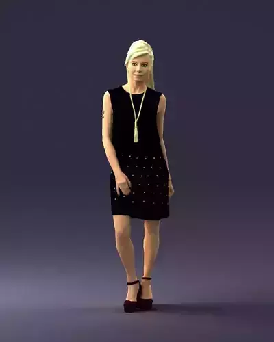 Blonde in a black dress 0360