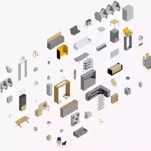 Office equipment -  Pack of revit families 3D model