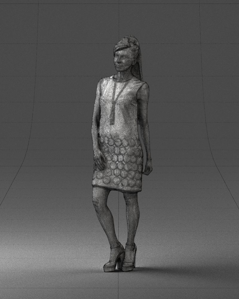 Blonde in a black dress 0360 3D Print Ready 3D print model_32