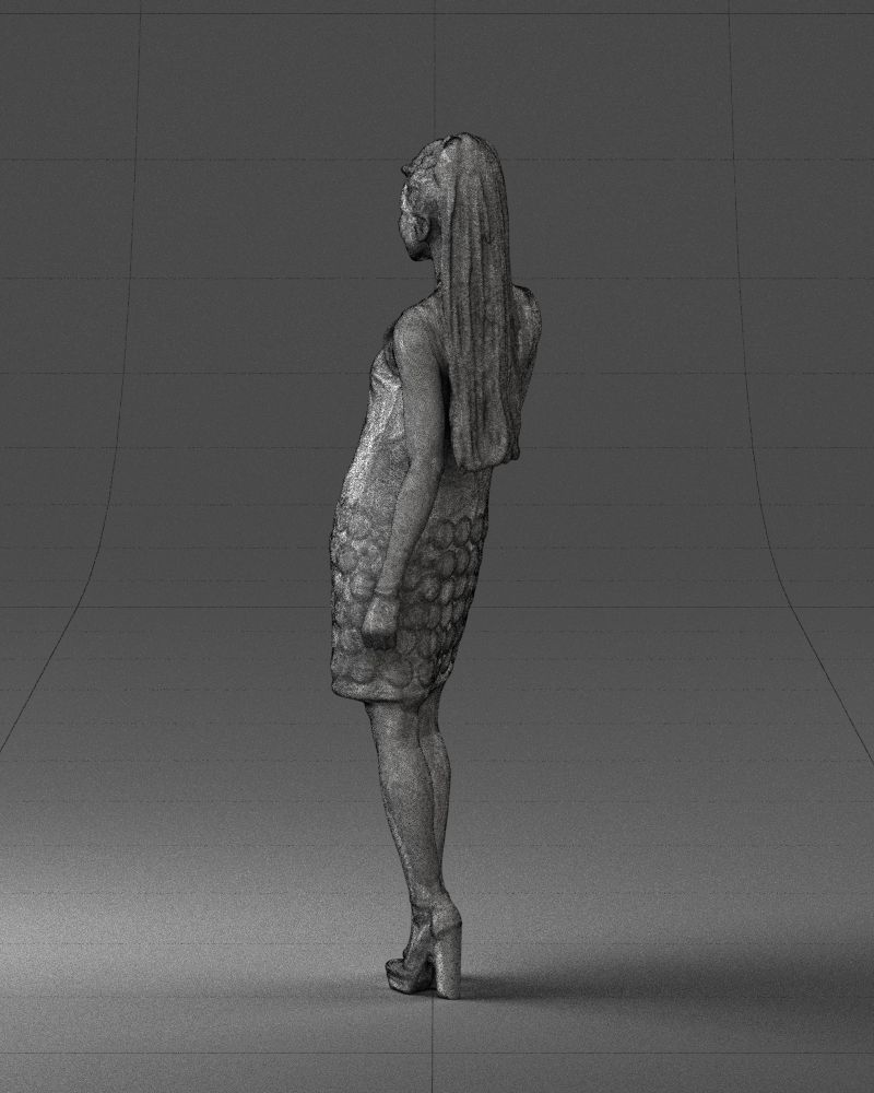 Blonde in a black dress 0360 3D Print Ready 3D print model_23