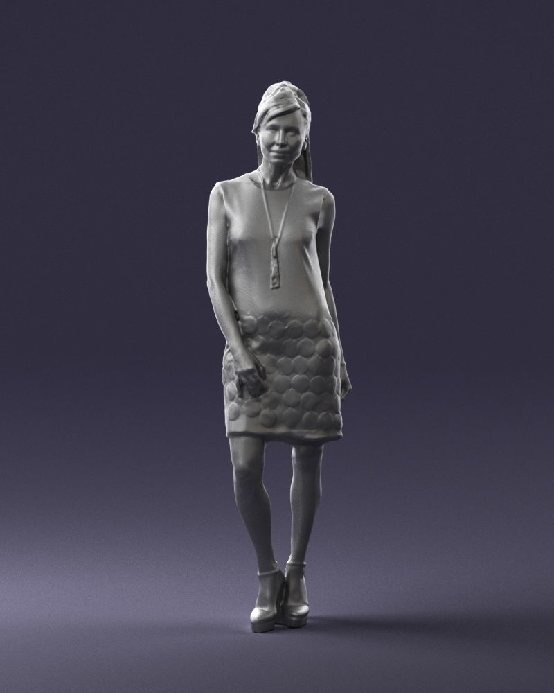 Blonde in a black dress 0360 3D Print Ready 3D print model_37