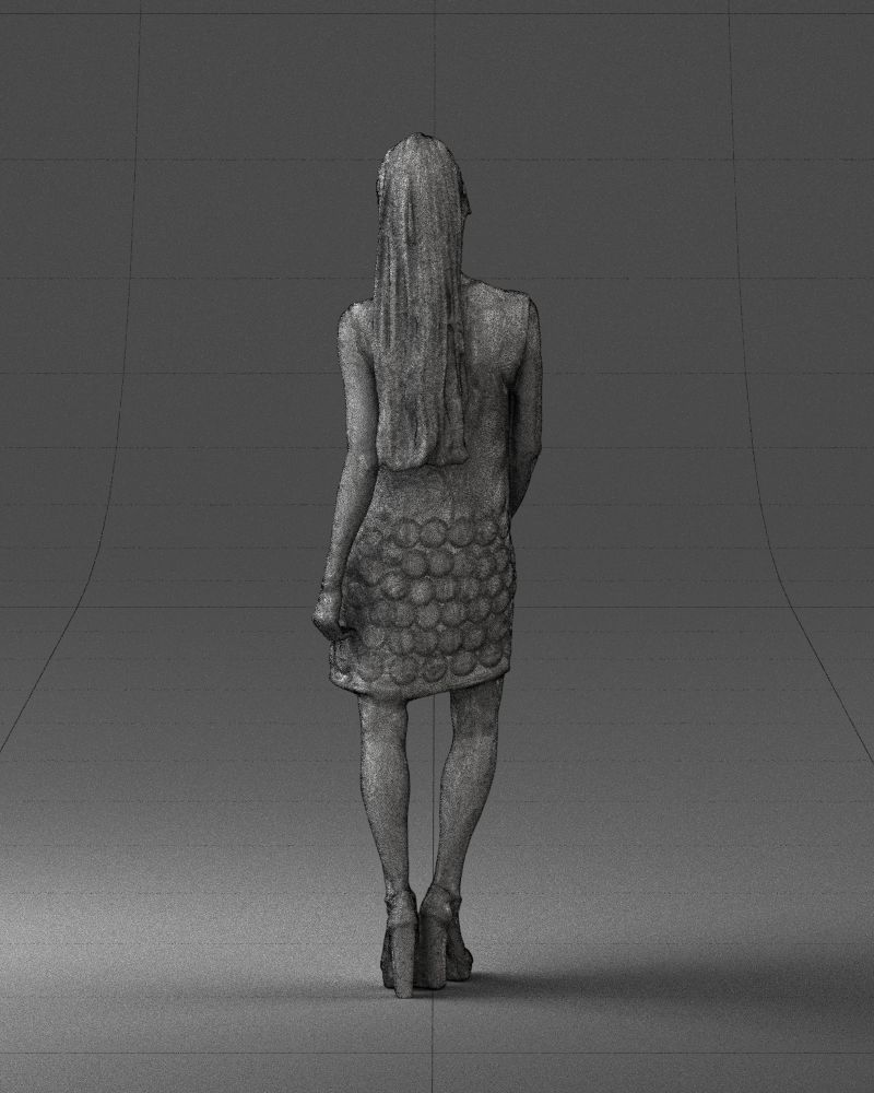 Blonde in a black dress 0360 3D Print Ready 3D print model_20
