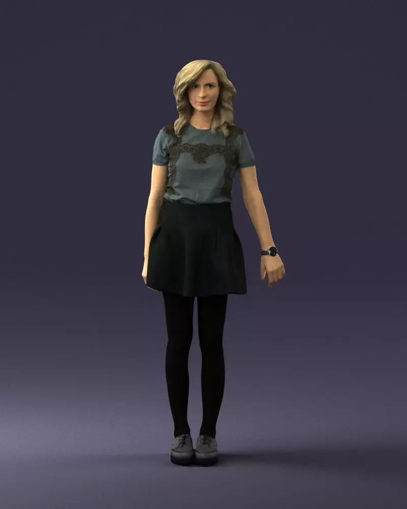 000603 Casual Blonde Female Character High Poly for Archviz 3D model