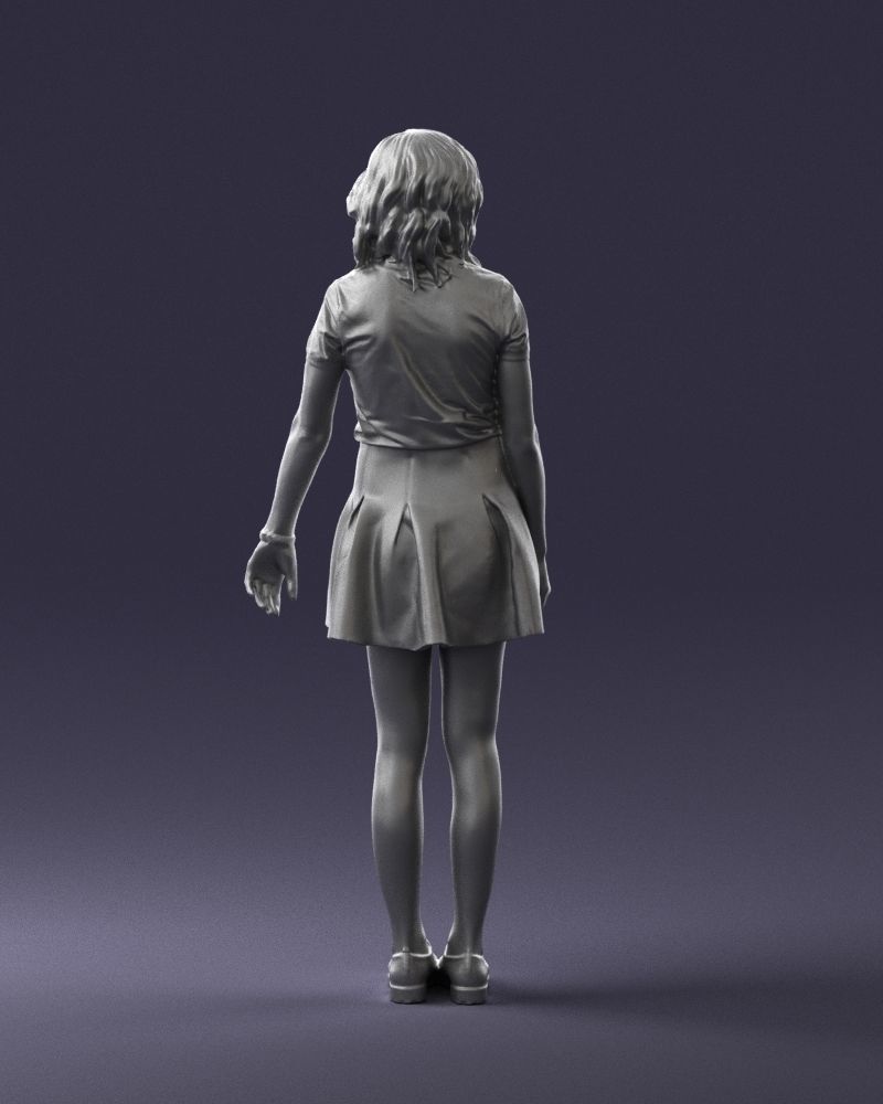 Blonde in a skirt with a tattoo 0267 3D Print Ready 3D print model_19