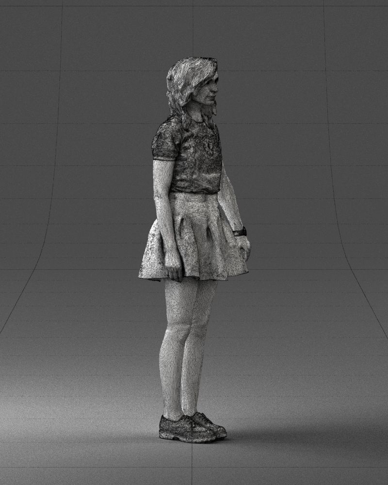 Blonde in a skirt with a tattoo 0267 3D Print Ready 3D print model_11