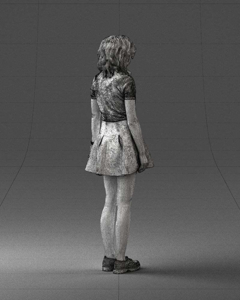 Blonde in a skirt with a tattoo 0267 3D Print Ready 3D print model_17