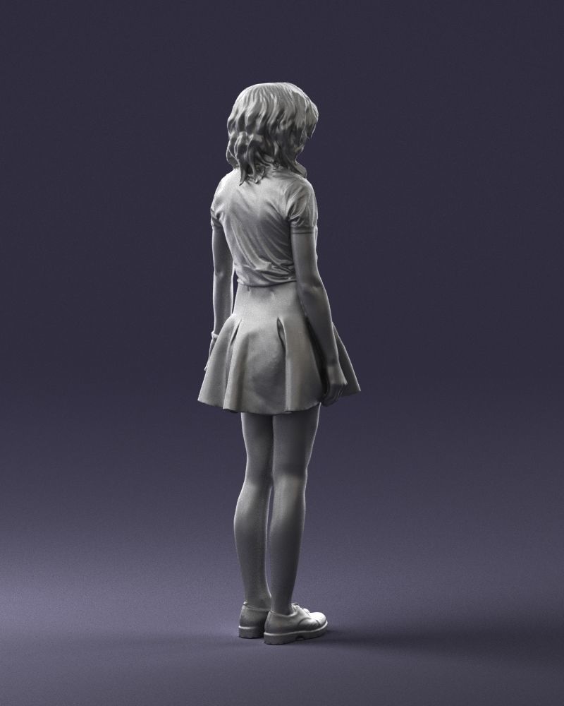 Blonde in a skirt with a tattoo 0267 3D Print Ready 3D print model_16