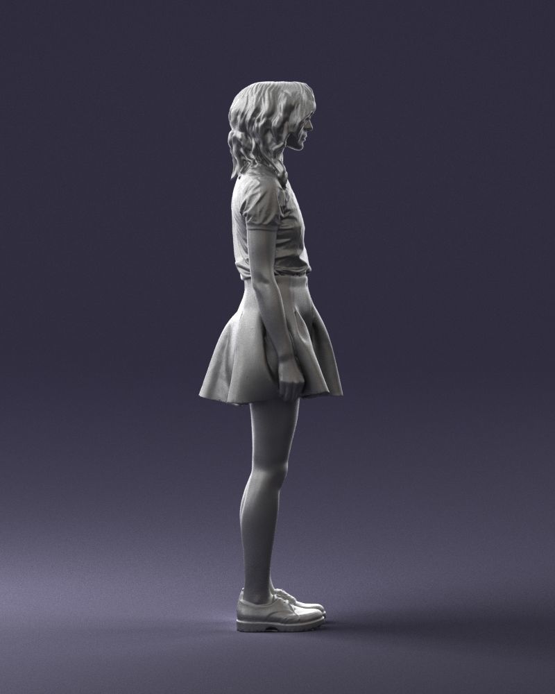 Blonde in a skirt with a tattoo 0267 3D Print Ready 3D print model_13