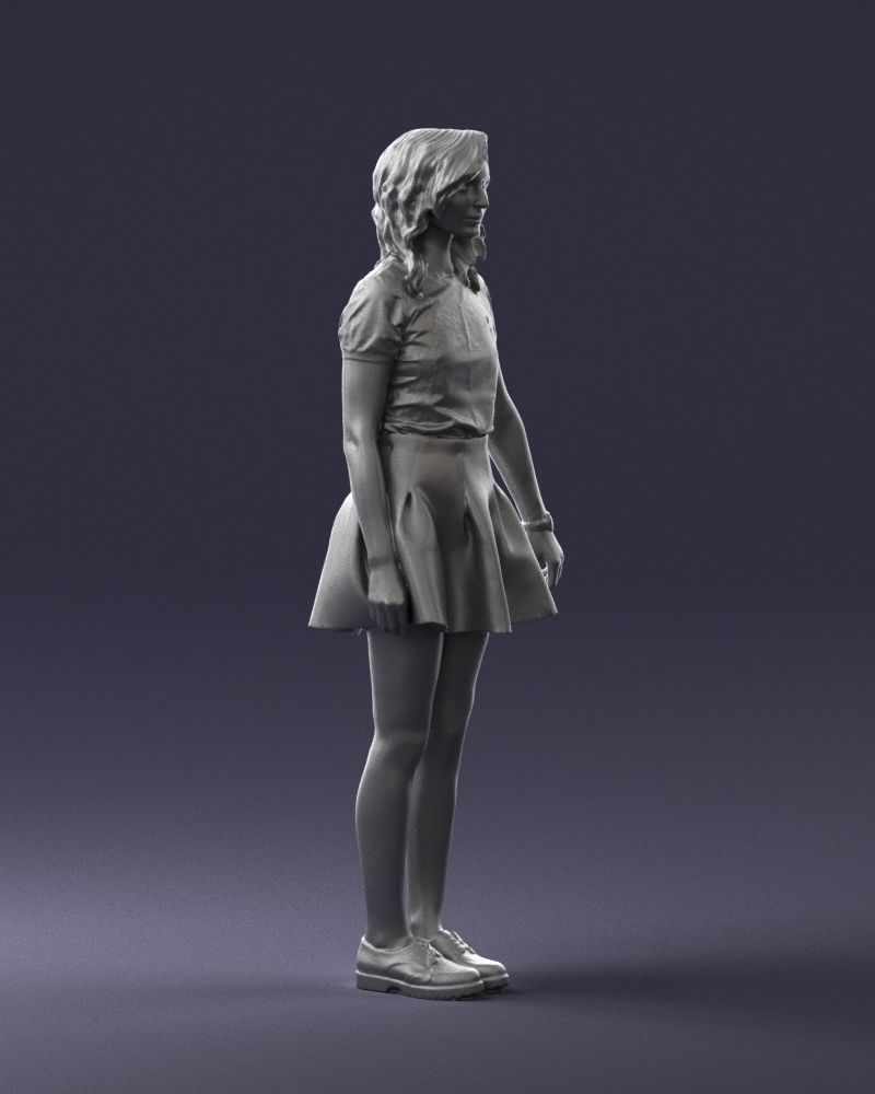 Blonde in a skirt with a tattoo 0267 3D Print Ready 3D print model_10