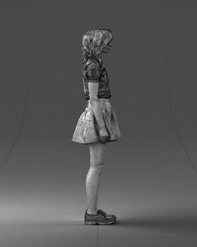 Blonde in a skirt with a tattoo 0267 3D Print Ready 3D print model_14