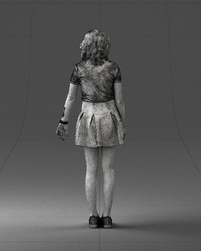 Blonde in a skirt with a tattoo 0267 3D Print Ready 3D print model_20