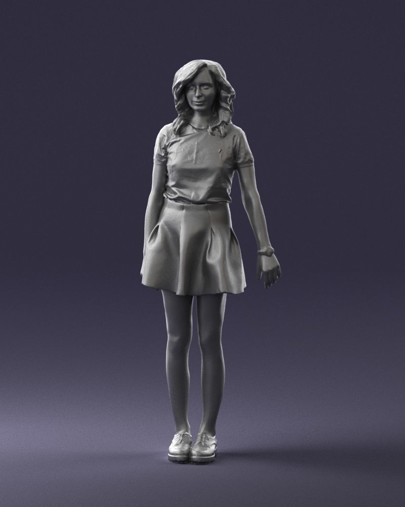 Blonde in a skirt with a tattoo 0267 3D Print Ready 3D print model_34