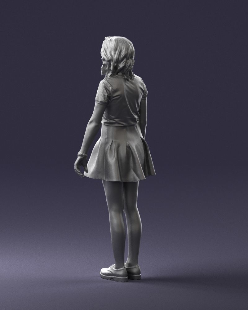 Blonde in a skirt with a tattoo 0267 3D Print Ready 3D print model_22