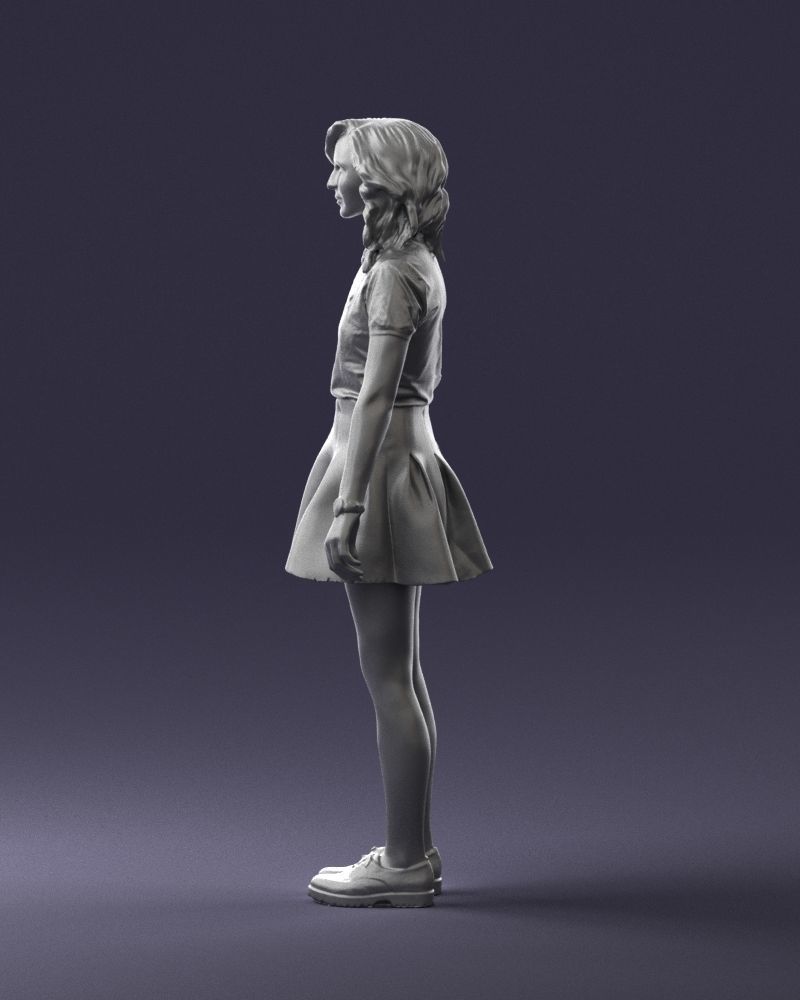 Blonde in a skirt with a tattoo 0267 3D Print Ready 3D print model_25