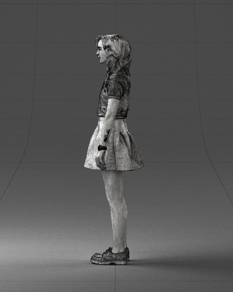 Blonde in a skirt with a tattoo 0267 3D Print Ready 3D print model_26