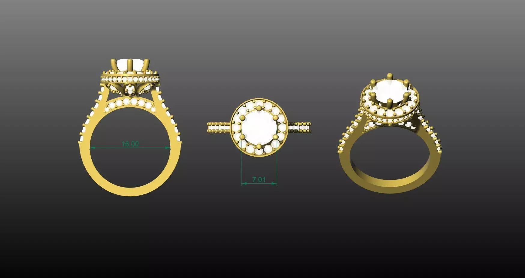 Beautiful Solitaire Engagement Ring Free 3D print model