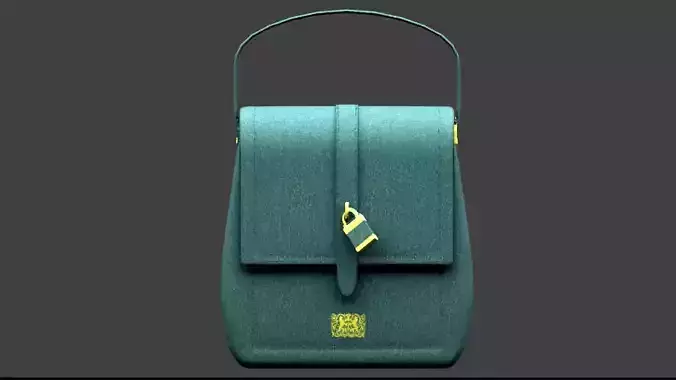 The green and orange leather bag 3D model