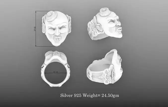 Davil men Silver Ring