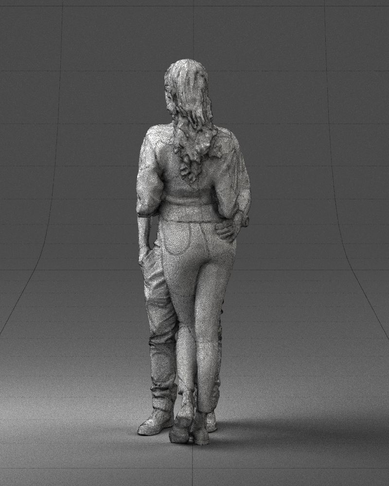 Blonde in red hugs a man 0359 3D Print Ready 3D print model_26