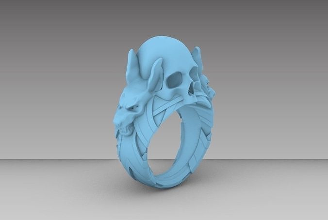 Wolf Skull Ring Free 3D print model