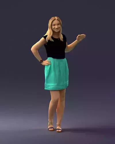 Blonde in the green skirt 0246