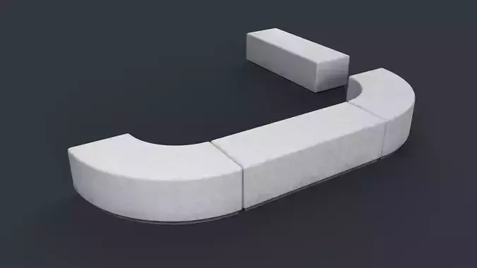 Modern Outdoor Bench 91 PBR Game Ready Low-poly 3D model