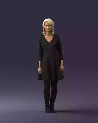 Blonde short brown dress 0638