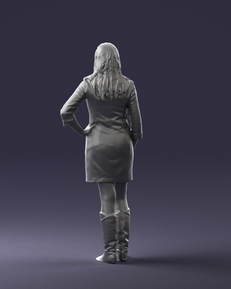 Blonde with long hair dress 0681 3D Print Ready 3D print model_19