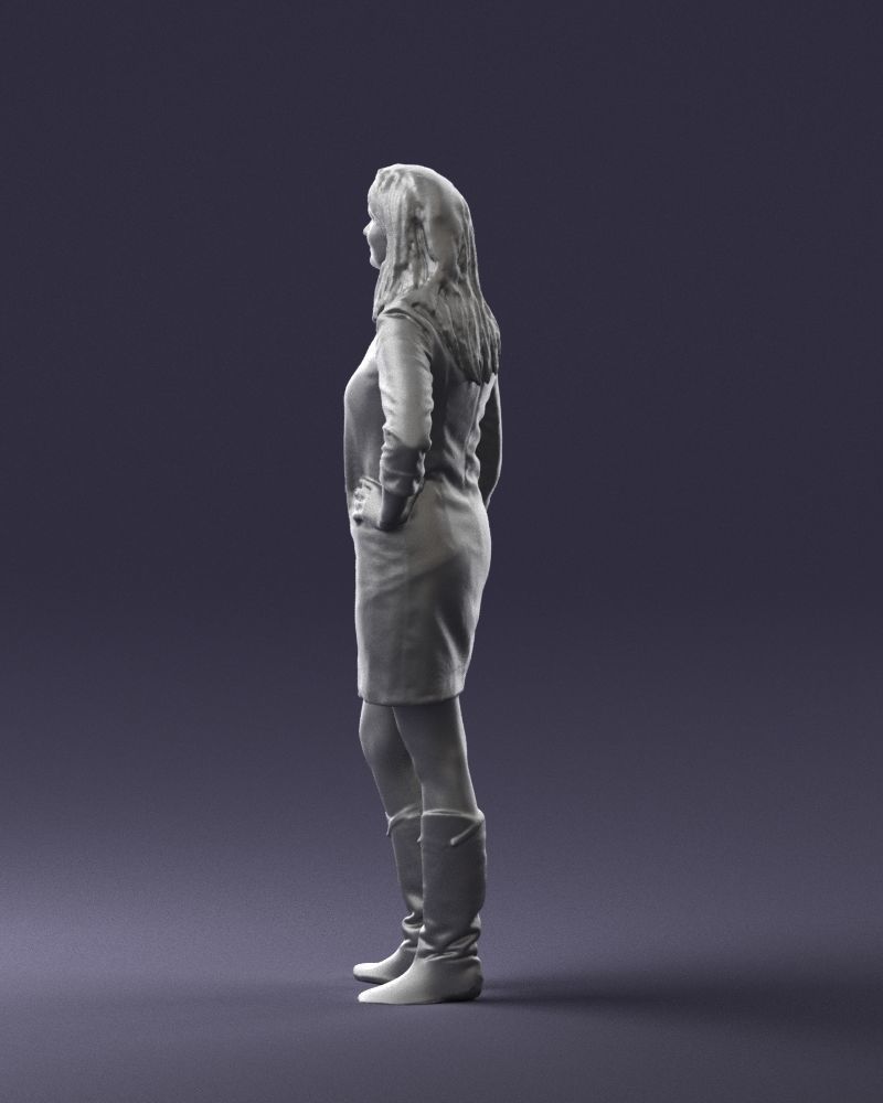 Blonde with long hair dress 0681 3D Print Ready 3D print model_13
