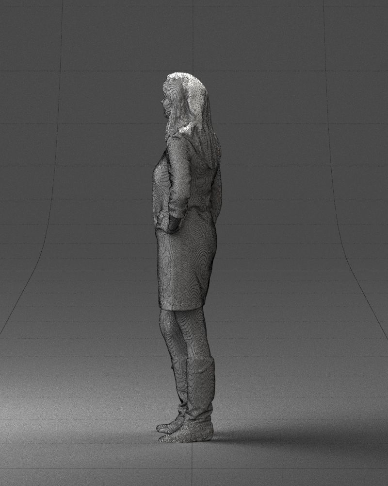 Blonde with long hair dress 0681 3D Print Ready 3D print model_14