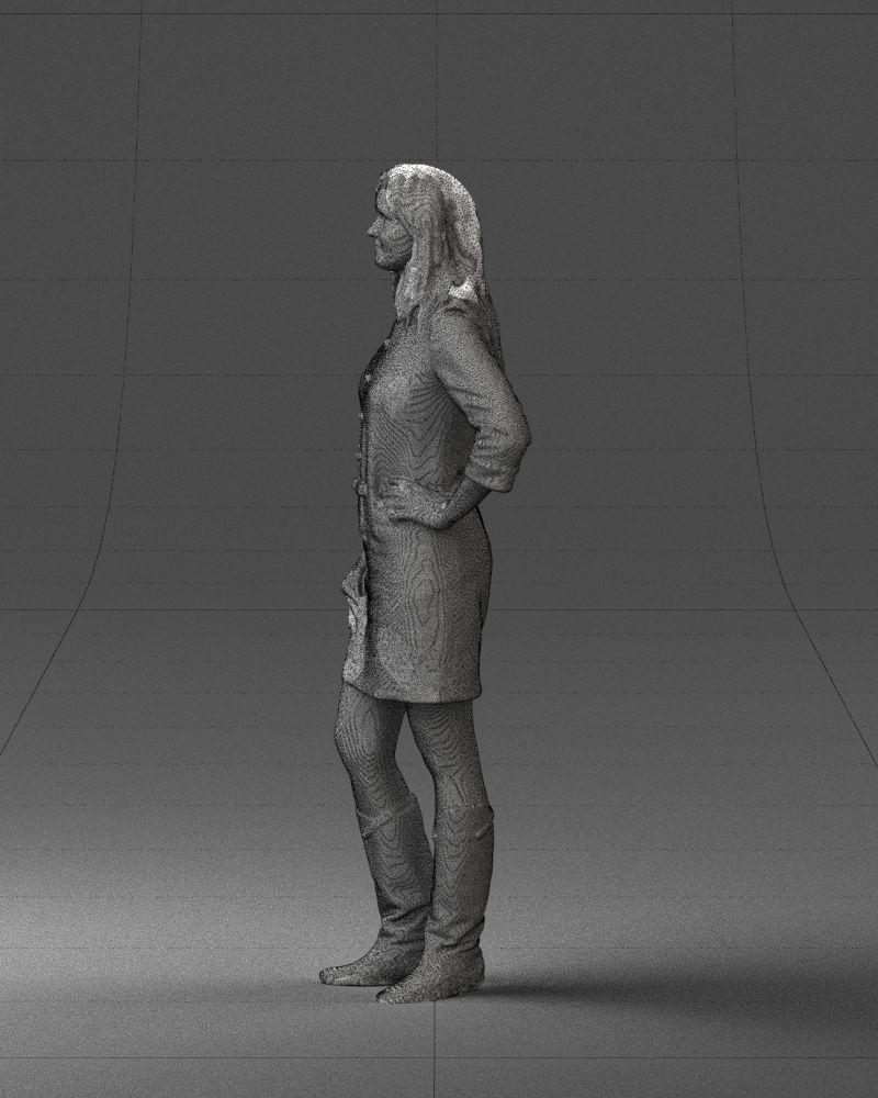 Blonde with long hair dress 0681 3D Print Ready 3D print model_11