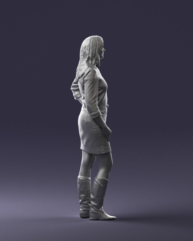Blonde with long hair dress 0681 3D Print Ready 3D print model_28