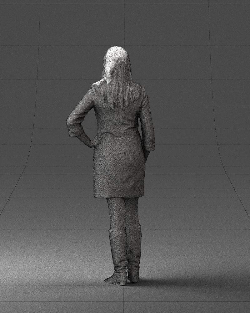 Blonde with long hair dress 0681 3D Print Ready 3D print model_20