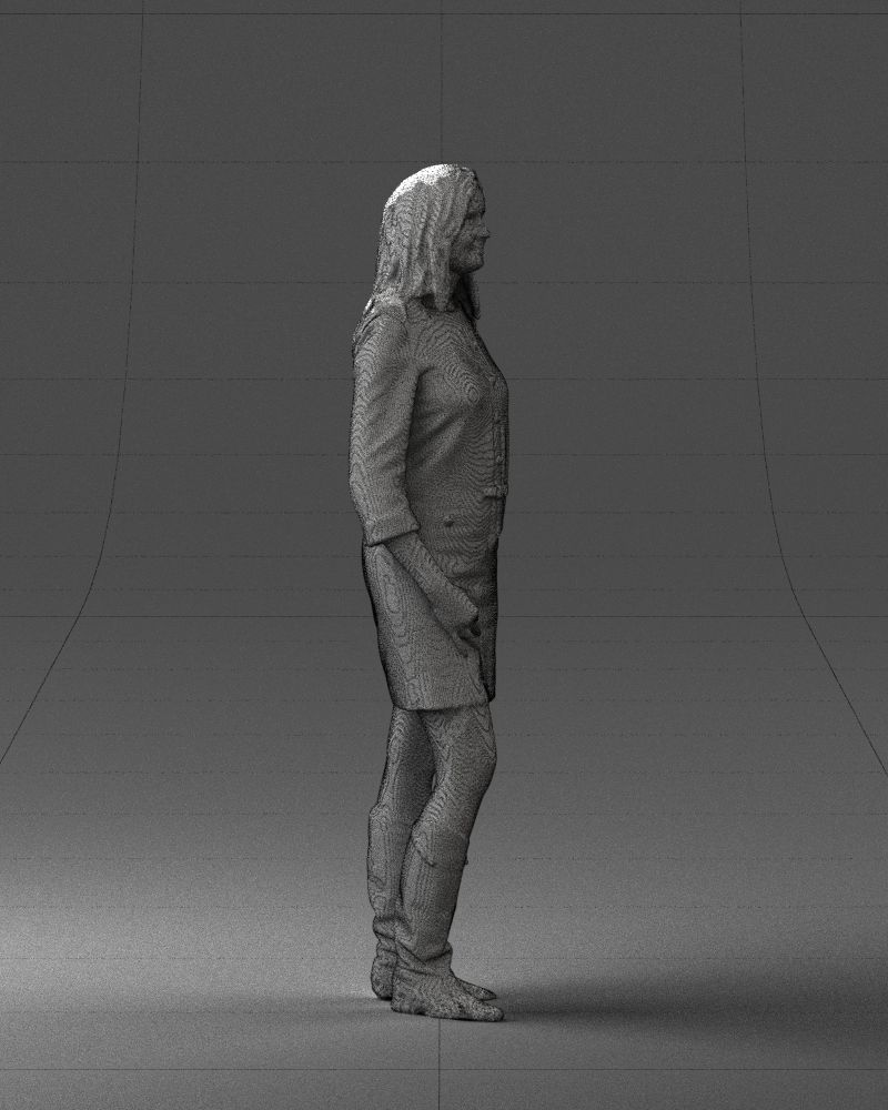 Blonde with long hair dress 0681 3D Print Ready 3D print model_32