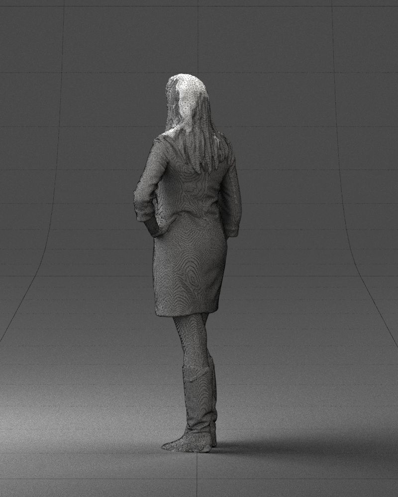 Blonde with long hair dress 0681 3D Print Ready 3D print model_17