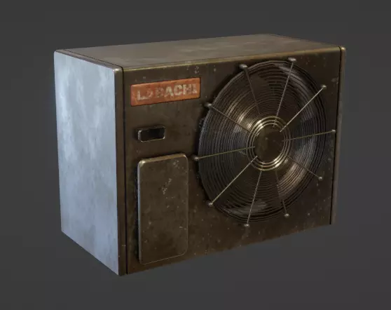 AC Unit Low-poly 3D model_0