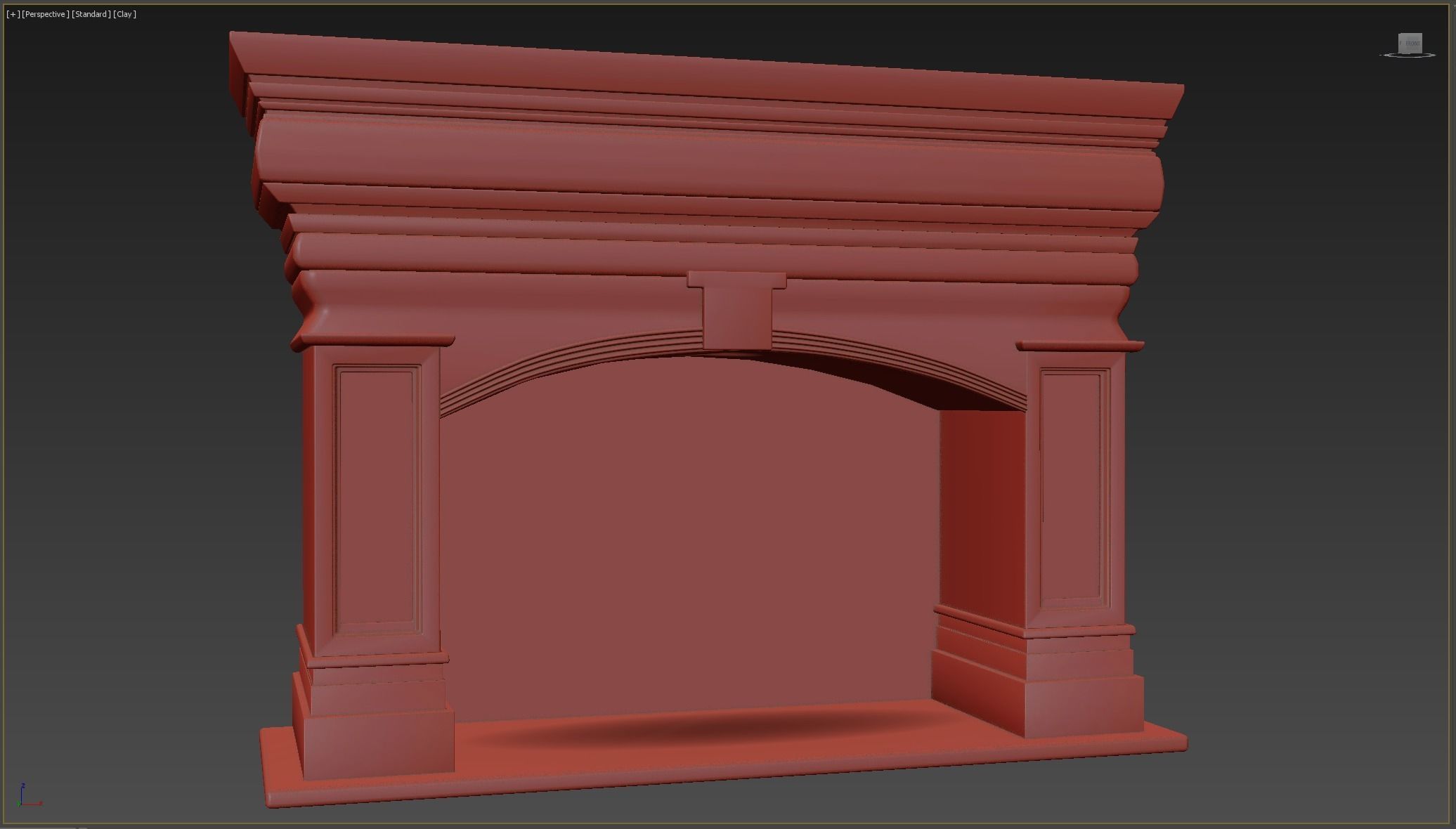 Medieval Fireplace  Low-poly 3D model_6